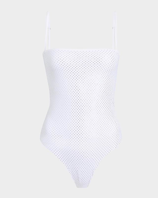 Party Starter Square-Neck Crystal Bodysuit